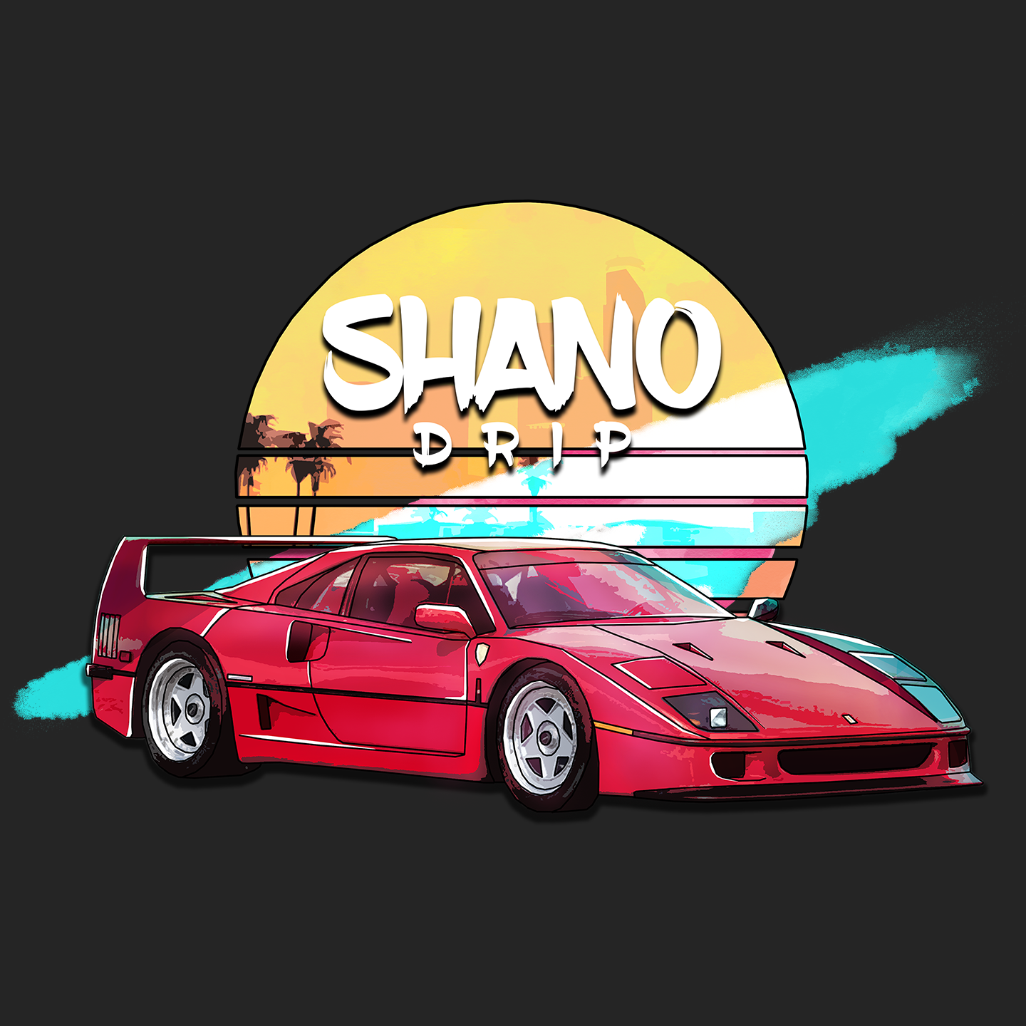 Vaporwave Ferrarri Oversize Тениска