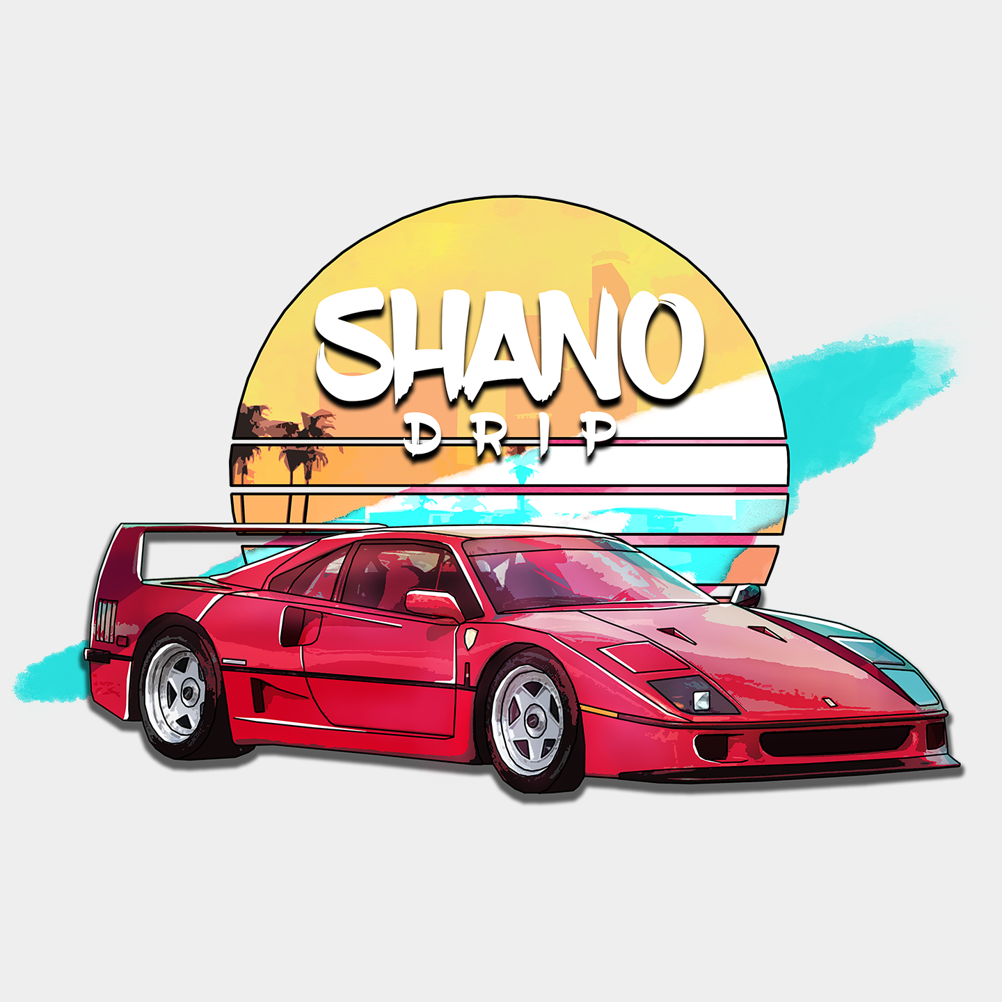 Vaporwave Ferrarri Oversize Тениска